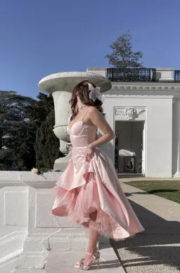 House of CB Mademoiselle Midi Dress Ballerina Pink Size AU 8  for rent on The Volte - image 5