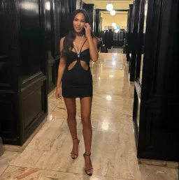 Area NYC Embellished Cutout Mini Dress Black Size AU 8 for rent on The Volte - image 4