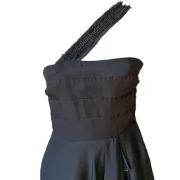 Rachel Gilbert One Shoulder Silk Mini Dress Black Size 0 / AU 6 for rent on The Volte - image 3