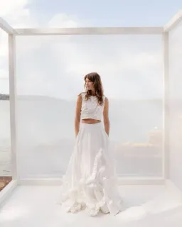 Aje Aurelia Frill Shell Top &  Kendra Frill Maxi Skirt Set Ivory Size 8 for rent on The Volte - image 4