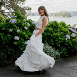 Aje Aurelia Frill Shell Top &  Kendra Frill Maxi Skirt Set Ivory Size 8 for rent on The Volte - image 5