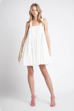 Aje Solstice Tiered Mini Dress Ivory Size 6 for rent on The Volte - image 1
