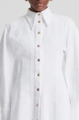 Scanlan Theodore Denim Cocoon Sleeve Mini Dress White Size 8 for rent on The Volte - image 3