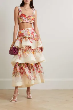 Zimmermann Elka Poppy Wonderland Bralette And Skirt Set Floral Size 1/Au 10 for rent on The Volte - image 1