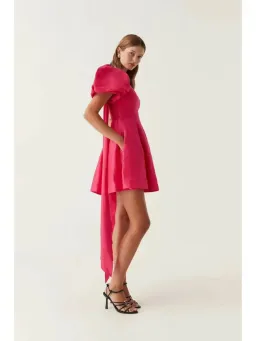 Aje Artista Tulip Sleeve Mini Dress Bougainvillea Red Size 8  for rent on The Volte - image 2
