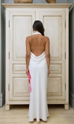 With Harper Lu Cowl Slip Dress White Rose Size XS / AU 6 for rent on The Volte - image 4