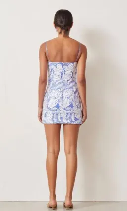Bec & Bridge Banana Leaf Sleeveless Mini Dress Blue Size 8 for rent on The Volte - image 3