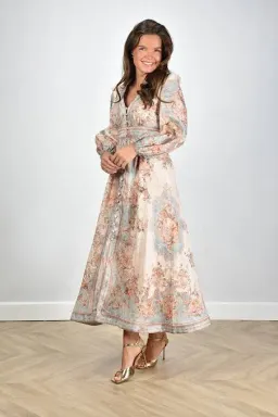 Zimmermann August Plunge Midi Dress Sky Blue Floral Size 1 / AU 10 for rent on The Volte - image 4