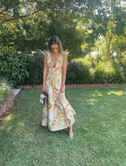 By Nicola Wavy Maxi Dress Swirl Check Size 6 for rent on The Volte - image 2