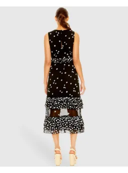 Talulah Love Shak Midi Dress  Mono Spot Print Size XS / AU 6 for rent on The Volte - image 2