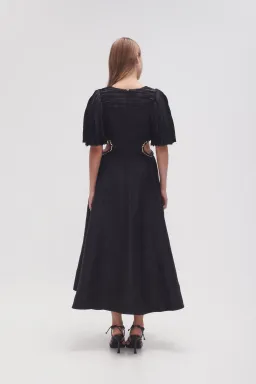 Aje Monica Chainlink Midi Dress Black Size 8 for rent on The Volte - image 3