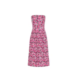 By Johnny Strapless Pleat Midi Dress Floral Size 10 for rent on The Volte - image 3