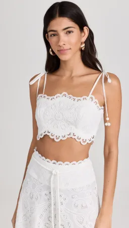 Zimmermann Ottie Embroidered Bodice & Flared Skirt Set Ivory Size 1 / AU 10 for rent on The Volte - image 2