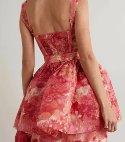 Zimmermann High Tide Mini Dress in Pink Ikat Floral Size 0P / AU 6 for rent on The Volte - image 2