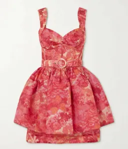 Zimmermann High Tide Mini Dress in Pink Ikat Floral Size 0P / AU 6 for rent on The Volte - image 4