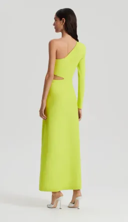 Scanlan Theodore Crepe Knit One Shoulder Gown Neon Size S/AU 8 for rent on The Volte - image 3