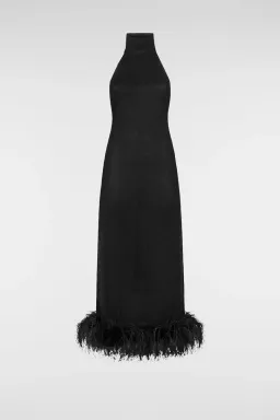 Oseree Lumiere Plumage Dress in Black Size M/ AU 8 for rent on The Volte - image 3