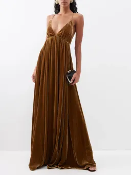 Zimmermann Sensory Velvet Dress Brown Size 1/ AU 10 for rent on The Volte - image 1