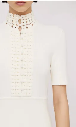 Scanlan Theodore The Crepe Knit Daisy Mini Dress Cream Size XS / AU 6 for rent on The Volte - image 2
