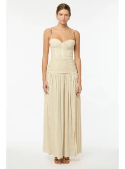 Manning Cartel Double Time Pleat Dress in Nougat Size AU 8 for rent on The Volte - image 1