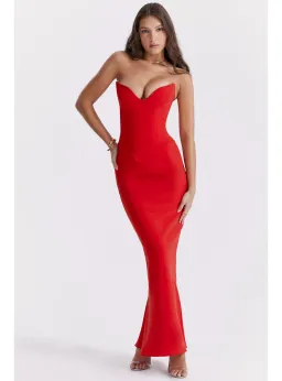 House of CB Tamara Dress in Red Size AU 8 for rent on The Volte - image 1