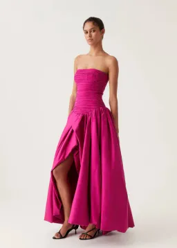 Aje Violette Bubble Hem Maxi Dress Deep Magenta Size AU 6 for rent on The Volte - image 2