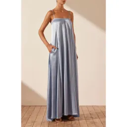 Shona Joy La Lune Column Maxi Dress in Powder Blue Size AU 6 for rent on The Volte - image 2