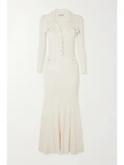 Self Portrait Embellished Ribbed Knit Maxi Dress Cream Size S / AU 8  for rent on The Volte - image 3