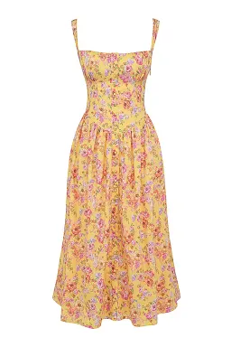 House of CB Tatiana Midi Dress Butter Floral Size S / AU 8 for rent on The Volte - image 4