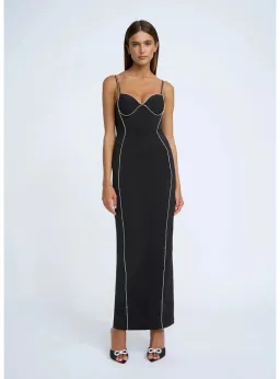 By Johnny Femmina Diamond Pipe Midi Dress Black Size AU 12 for rent on The Volte - image 1