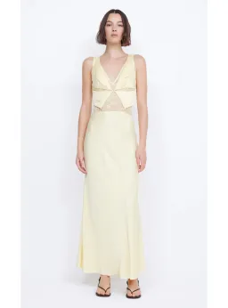 Bec & Bridge Juliette V Neck Maxi Dress Butter Yellow Size AU 8 for rent on The Volte - image 1
