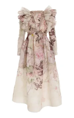 Zimmermann Dancer Laced Midi Dress Alabaster Garden Floral Size 3 / AU 14  for rent on The Volte - image 4