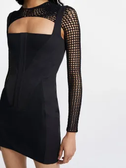 Dion Lee Fork Frame Panelled Mini Dress Black Size 8 for rent on The Volte - image 3