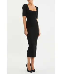 Rebecca Vallance Gaia Knit Midi Dress Black Size L/ AU 12 for rent on The Volte - image 1