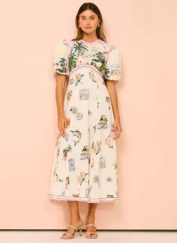 Alemais Sunset Midi Dress Print Size 10 for rent on The Volte - image 1