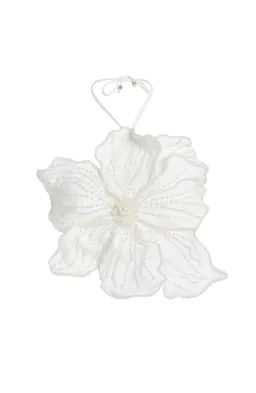 PatBo Hand Beaded Flower Top White Size M / Au 10 for rent on The Volte - image 2