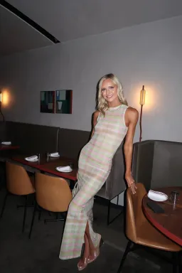 With Harper Lu Plaid Mesh Maxi Dress in Green/Pink Size S / AU 8 for rent on The Volte - image 1