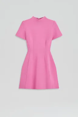Scanlan Theodore Crepe Knit Peplum Mini Dress Peony Size XS / AU 6 for rent on The Volte - image 4