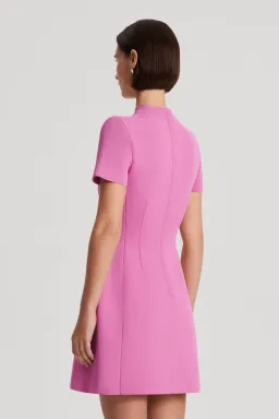 Scanlan Theodore Crepe Knit Peplum Mini Dress Peony Size XS / AU 6 for rent on The Volte - image 3