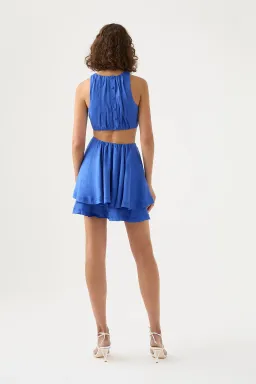 Aje Holt Cut Out Ring Mini Dress Marine Blue Size 10 for rent on The Volte - image 3