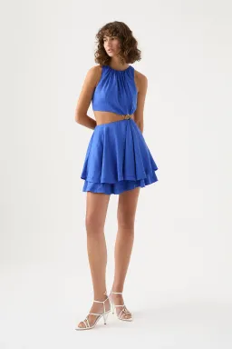 Aje Holt Cut Out Ring Mini Dress Marine Blue Size 10 for rent on The Volte - image 1