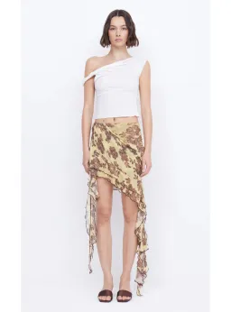 Bec & Bridge Set  Spiral Crush Top Citrus and Malibu Bay Frill Skirt Citrus Plum FLoral Size AU 10 for rent on The Volte - image 3