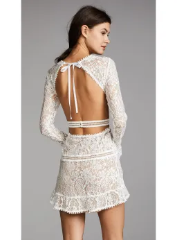 For Love And Lemons Emerie Mini Dress White Size M / AU 10 for rent on The Volte - image 4
