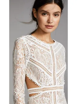 For Love And Lemons Emerie Mini Dress White Size M / AU 10 for rent on The Volte - image 3