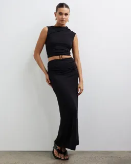 Lover Collins Ring Front Maxi Dress Black Size 10 for rent on The Volte - image 1