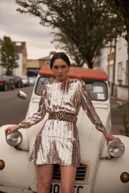 Rixo Kyla Sequin Mini Dress Multi Size 8 for rent on The Volte - image 1