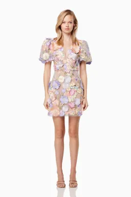 Elliatt Anthea 3D Mini Dress in Multi Floral Size Small / AU 8 for rent on The Volte - image 1