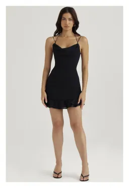 House of CB Rossella Ruffle Mini Dress Black Size XS/ AU 6 for rent on The Volte - image 1