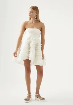 Aje Expressive Pleated Mini Dress White Size 8 for rent on The Volte - image 3