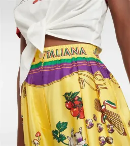 Dolce & Gabanna Pasta Silk Pants Print Size AU 12 for rent on The Volte - image 3